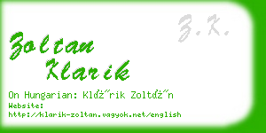 zoltan klarik business card